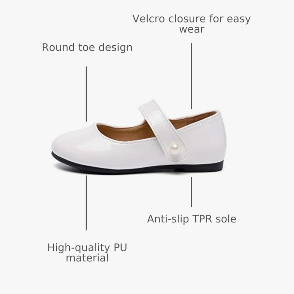 Charming White Kids Mary Jane Shoes Toddler/Little Girl NEW SZ 1 - Picture 3 of 6